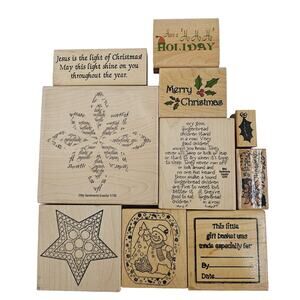 Lot of 10 Christmas Holidays Rubber Stamps Darcie's My Sentiments Exactly Annie